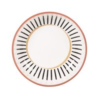 plato hondo de ceramica blanca con rayas