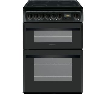 HOTPOINT DCN60K.1 60 cm Electric Ceramic Cooker - Black, Black