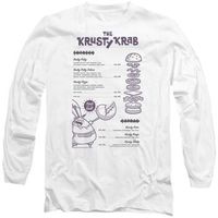 spongebob squarepants camiseta manga larga krusty krab menu para mujer