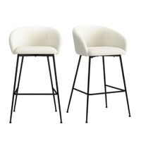 silla de bar de tela ecru x2