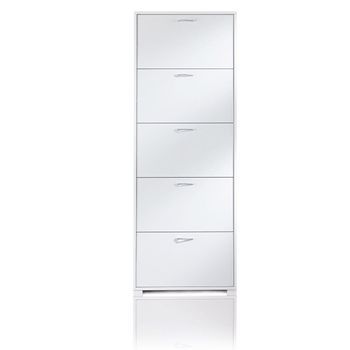Zapatero Ahorrador De Espacio Individual 5 Puertas Blanco