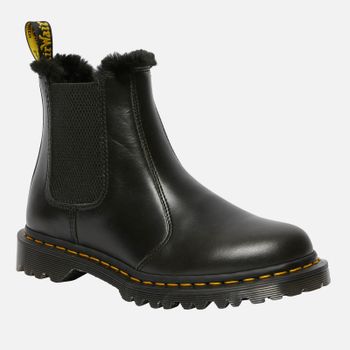 Dr. Martens Women's 2976 Leonore Fur Lined Leather Chelsea Boots - Dark Grey - UK 6