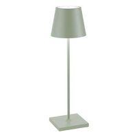 lampara de mesa led zafferano poldina pro verde salvia recargable regulable hasta 12 h ip65 uso exterior