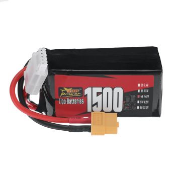 Batería LiPo ZOP Power 4S 14.8V 1500mAh 120C 22.2Wh con conector XT60 para Drone RC