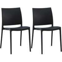 juego de 2 sillas de jardin meton plastico negro 49x42x81 cm clp