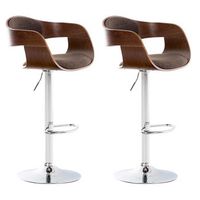 set de 2 taburetes kingston en tela nogalmarron 48x50x88 cm clp
