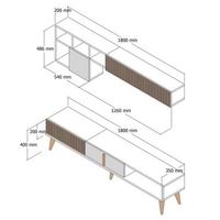 mueble tv con estante milan tv blanco nogal