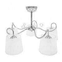 lampara cuzco cromo con pantalla blanca 5xe14 fabrilamp