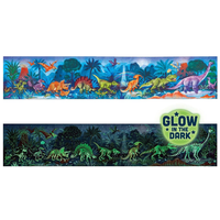 hape - puzzle dinosaurios 15 metros largo contiene 200 piezas los esqueletos brillan en la oscuridad incluye 10 cartas con datos 150x30x02cm e1632