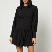 ganni gathered cloque mini dress - eu 40uk 12