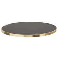tablero redondo negro con borde dorado 60 cm montmartre - oviala