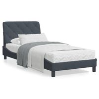 cama individual  cama para adultos  estructura cama con luces led terciopelo gris oscuro 80x200 cm cfw98277