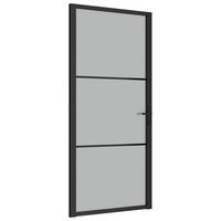 puerta interior de vidrio y aluminio negro mate 93x2015 cm vidaxl