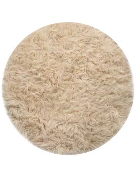 Alfombra de pelo largo Playara crema 90 cm redondo