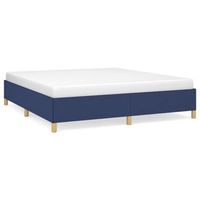 cama tapizada 203x180x35 cm tejido 100  poliester contrachapado y madera tratada - azul