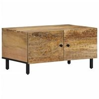 mesa de centro de madera maciza de mango 80x50x40 cm vidaxl