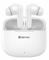 auriculares bluetooth denver twe-48w inalambricos blancos
