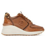 carmela para mujer 16244403-camel zapatillas de piel 162444 marron 36 3 a 5cm cordones casual