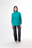 jersey mouline con cuello alto emerald
