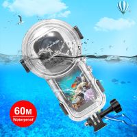 puluz-funda impermeable para buceo carcasa impermeable sellada para camara deportiva insta360 x5 cubierta transparente invisible para 60m bajo el agua