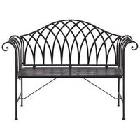 banco de jardin de metal negro 130 cm 2 plazas reposabrazos vintage milazzo