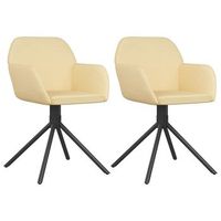 sillas de comedor giratorias 2 uds terciopelo crema vidaxl