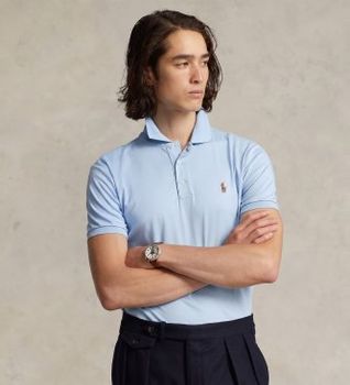 Polo Ralph Lauren para hombre. 710713130005 Polo Custom Slim Fit azul (XL), Casual, Algodón, Manga corta