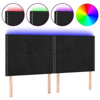 cabecero con luces led terciopelo negro 200x5x118128 cm