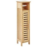 armario para papel higienico minimalista con estantes y puerta de madera de bambu marron claro olathe