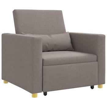 Cama Sofá Desplegable Individual Taupé 90 X 165 X 87 Cm Tela Vidaxl