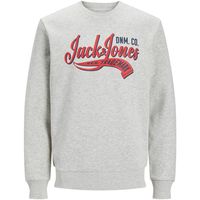 jack  jones jersey 12248394 jjelogo sweat crew neck 2 col ss24 ln white melange para hombre