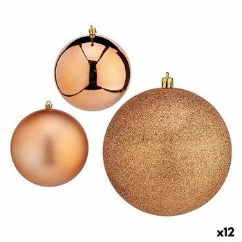 Set De Bolas De Navidad Cobre Plástico 10 X 10 X 60 Cm (12 Unidades)