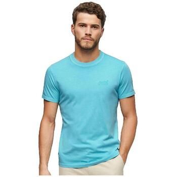 Superdry Camiseta T-shirt Essential Logo brodé bleu ciel para hombre