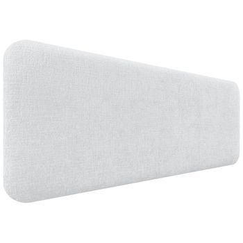 Dhome Cabecero Tapizado En Lana Liso Redondeado Para Pared Acústicos Cabeceros Absorbentes Cabezal Cama Dormitorio (blanco, 150cm)