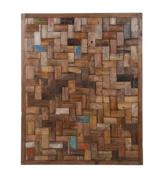 Panel de trozos de madera multicolor 80x100 cm