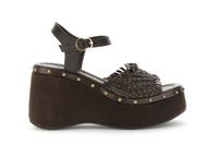 sandalias de cuna de piel trenzada gilda dark brown 38