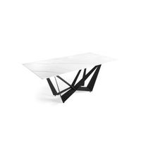 mesa de comedor en marmol blanco florencia 200 x 100 x 76 cm patas metal