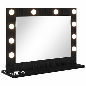 Espejo De Tocador Rectangular Roble Negro 60 X 45 X 18 Cm Vidaxl