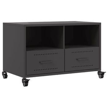 Mueble De Tv Acero Negro 68x39x43,5 Cm Vidaxl