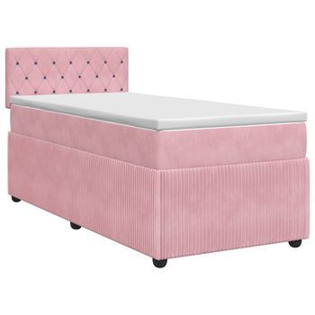 Cama Tapizada 200x80x88 Cm Poliéster - Rosa