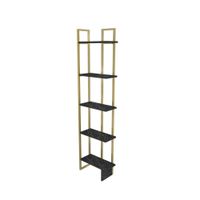 estante para libros efecto madera oro negro 45x22  cm
