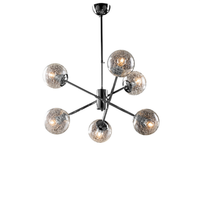 tresor suspension en hierro cromado pulido 6 luces x 93 o60 bl215-6-cr