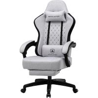silla gaming gtplayer ergonomica con apoyo pies y respaldo reclinable gris