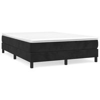 cama tapizada 203x140x25 cm terciopelo - negro