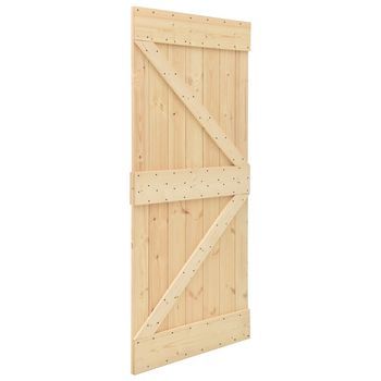 Puerta Narvik Natural 90 X 210 Cm Madera De Pino Sólido Vidaxl