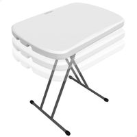 mesa auxiliar plegable regulable en 3 alturas 66x46x61-71 cm blanca