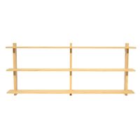 estanteria triple de pared en pino natural 180 cm barnizado