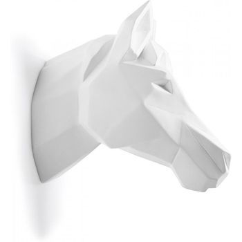 Cabeza De Caballo Origami Resina Blanco