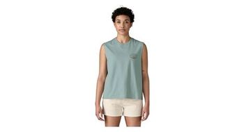 Camiseta de tirantes para mujer patagonia clean climb roots azul