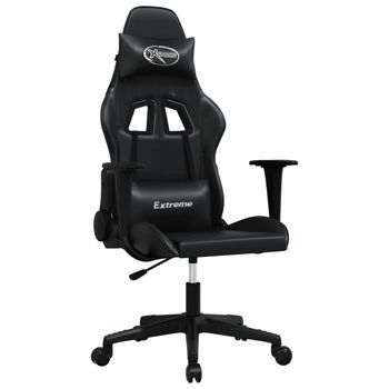 Silla Gaming | Silla De Oficina | Silla Gamer Ergonomica Con Masaje Cuero Sintético Negro